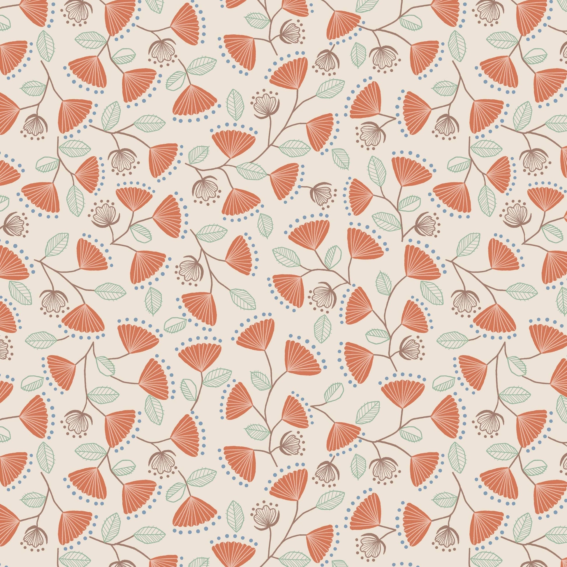 Orange Floral Lewis and Irene Fabric Lewis and Irene Jaynie - The Sewing Studio