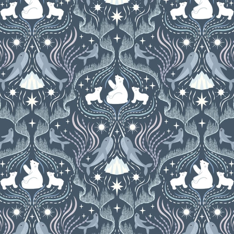 Blue Animals Lewis and Irene Fabric Lewis & Irene Where the Sky Dances - The Sewing Studio
