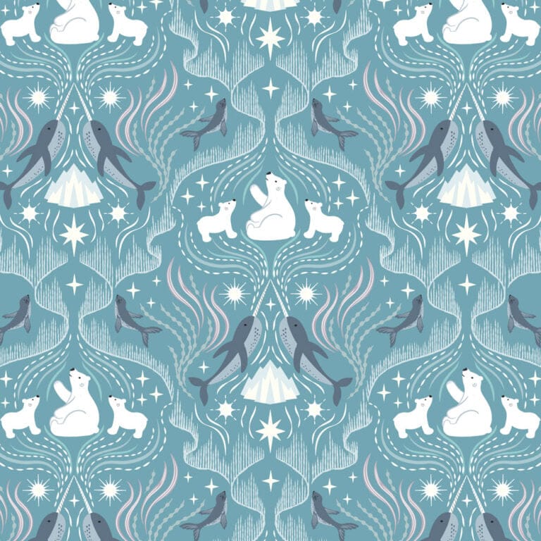 Blue Animals Lewis and Irene Fabric Lewis & Irene Where the Sky Dances - The Sewing Studio