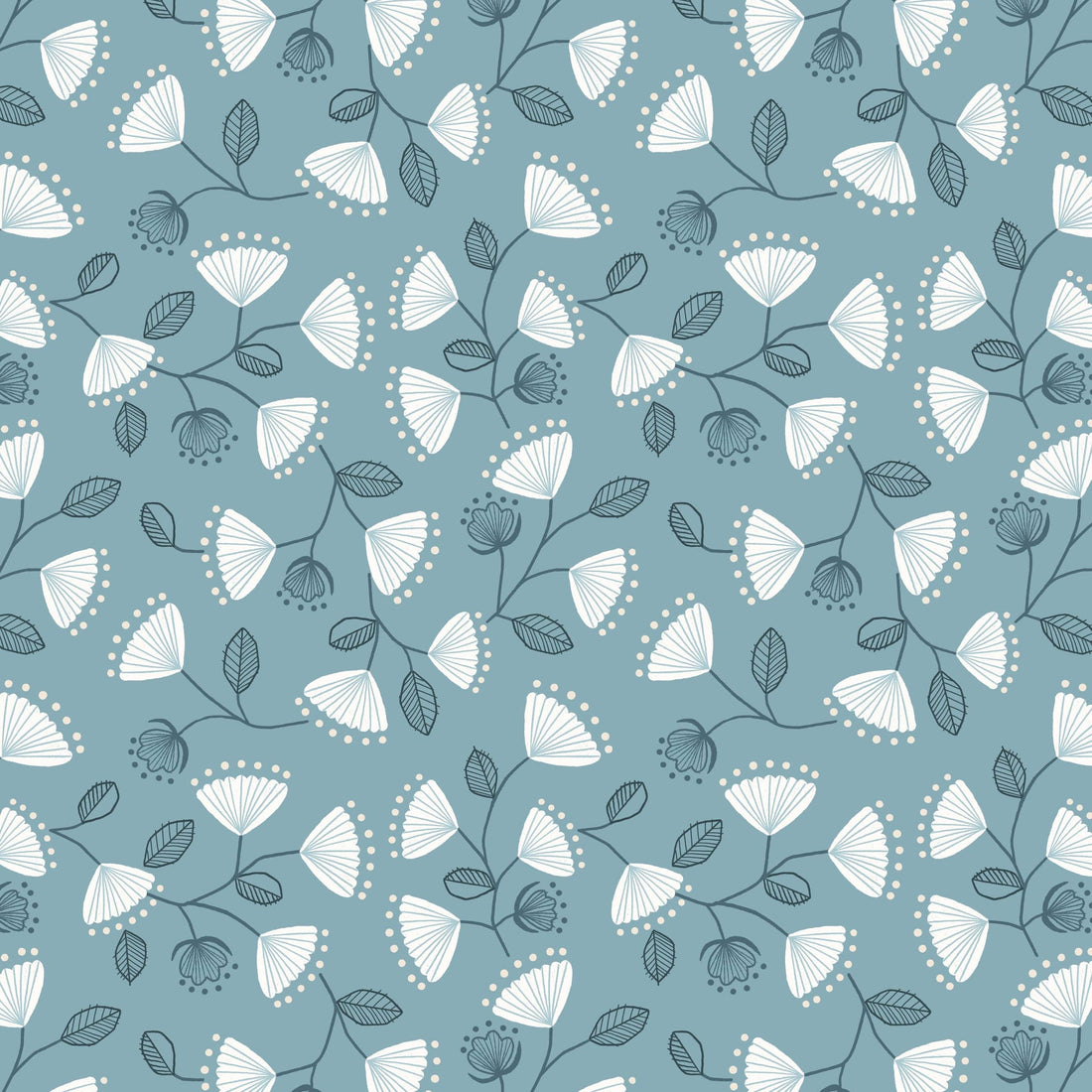 Blue Floral Lewis and Irene Fabric Lewis and Irene Jaynie - The Sewing Studio