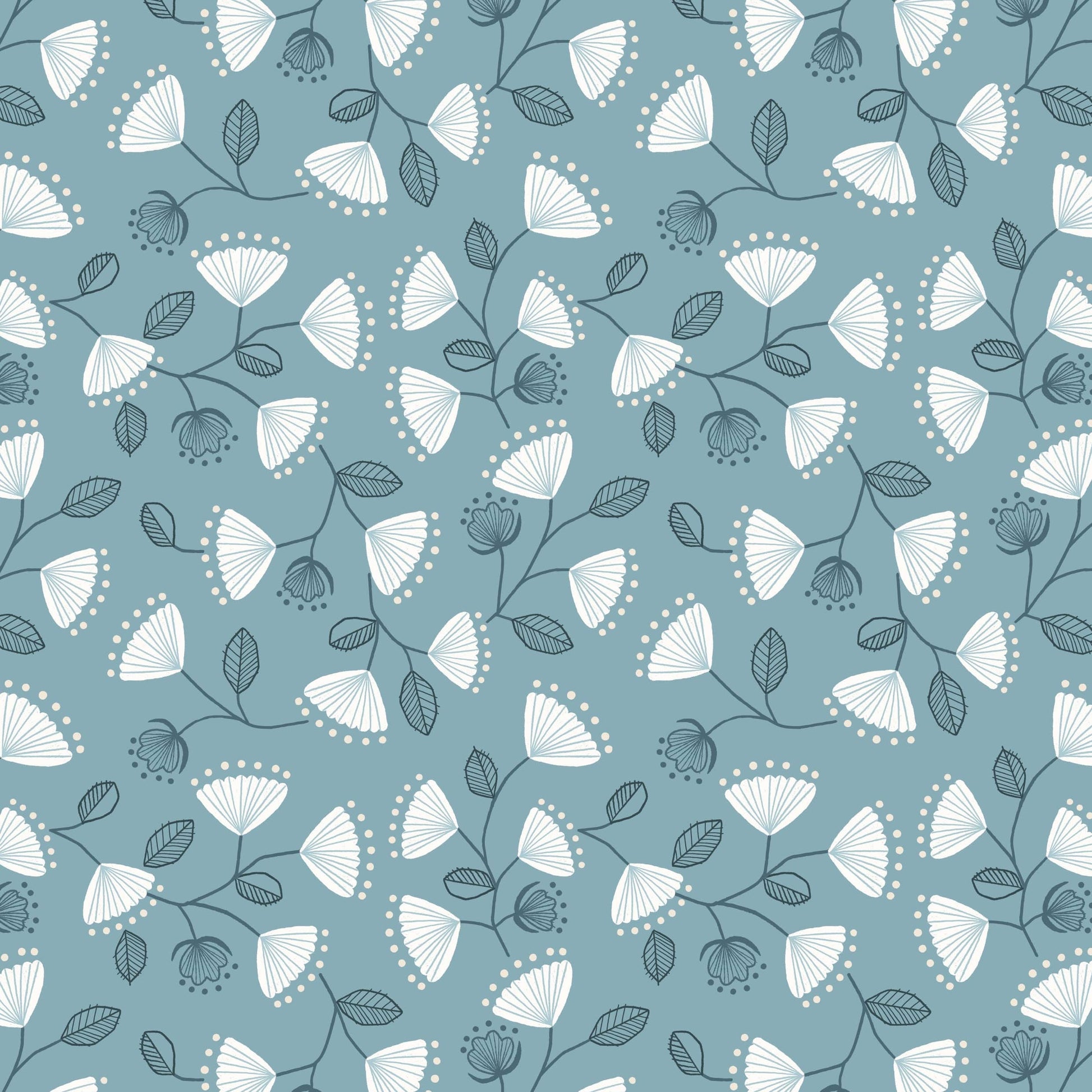 Blue Floral Lewis and Irene Fabric Lewis and Irene Jaynie - The Sewing Studio