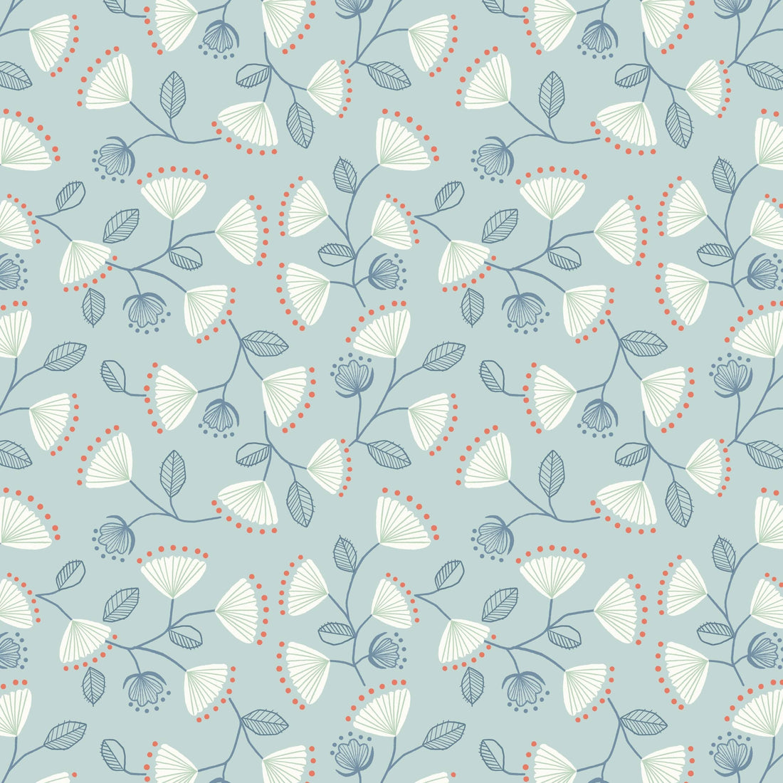Blue Floral Lewis and Irene Fabric Lewis and Irene Jaynie - The Sewing Studio
