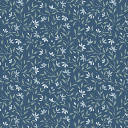 Blue Foliage Lewis and Irene Fabric Lewis & Irene The Water Gardens - The Sewing Studio