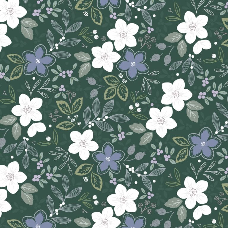 Multi-coloured Floral Lewis and Irene Fabric Lewis & Irene Winter's Garden - The Sewing Studio