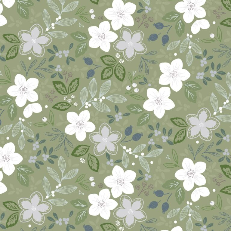 Multi-coloured Floral Lewis and Irene Fabric Lewis & Irene Winter's Garden - The Sewing Studio
