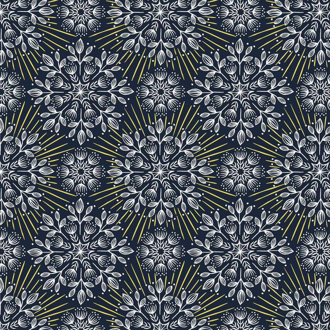 Blue Floral Lewis and Irene Fabric Lewis and Irene Winter Solstice - The Sewing Studio