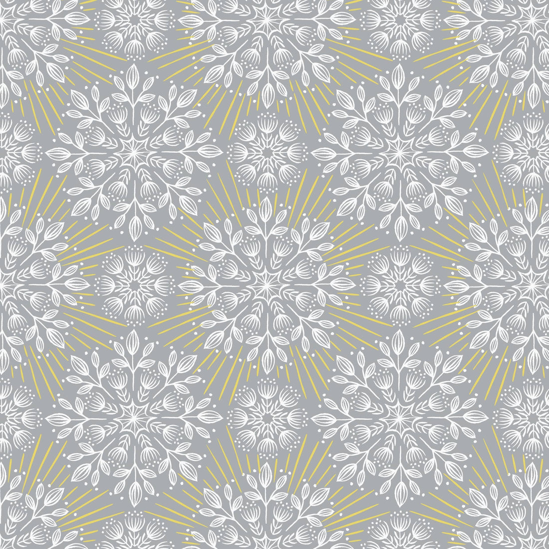 Grey Floral Lewis and Irene Fabric Lewis and Irene Winter Solstice - The Sewing Studio