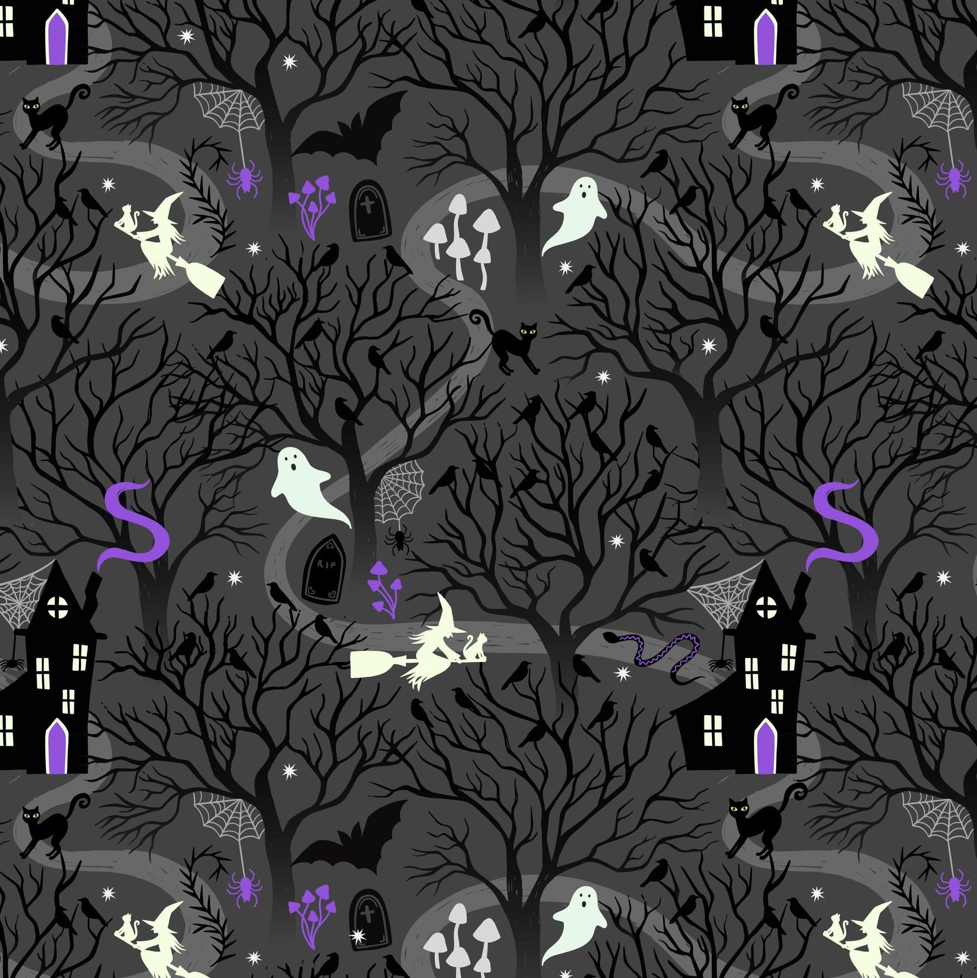 Lewis and Irene Fabric Lewis and Irene Witchy Woods Halloween Fabric  - The Sewing Studio
