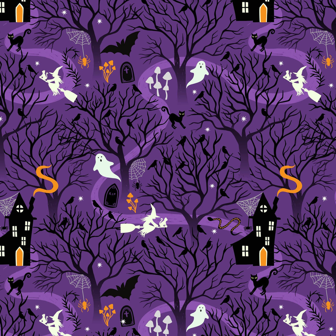 Lewis and Irene Fabric Lewis and Irene Witchy Woods Halloween Fabric  - The Sewing Studio