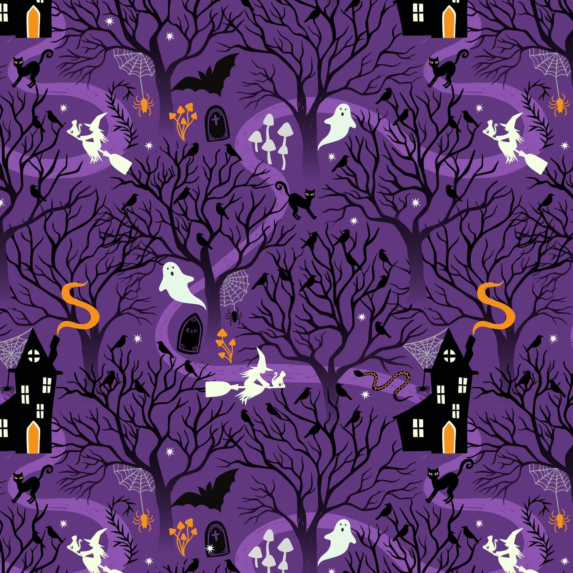 Lewis and Irene Fabric Lewis and Irene Witchy Woods Halloween Fabric  - The Sewing Studio