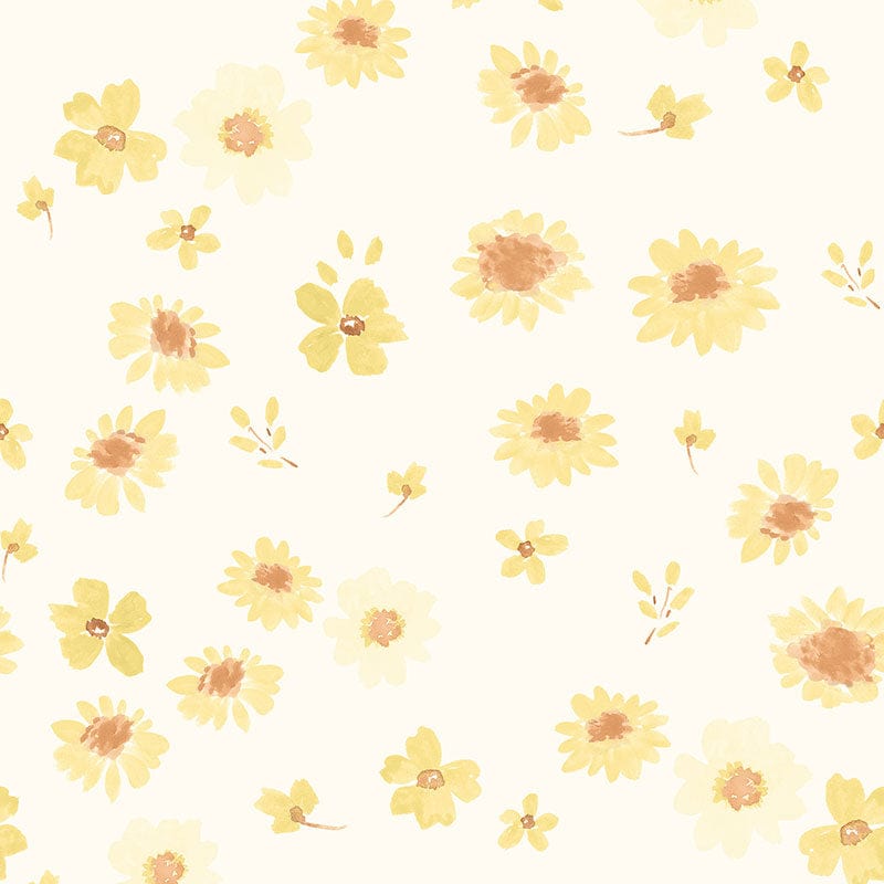 Creams and Naturals, Yellow Floral Lewis and Irene Fabric Lewis and Irene Bluebellgray Ally - The Sewing Studio