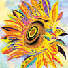 Lewis And Irene Flower Collection Sunflower Bright Fabric Panel DB12 Made Up Image
