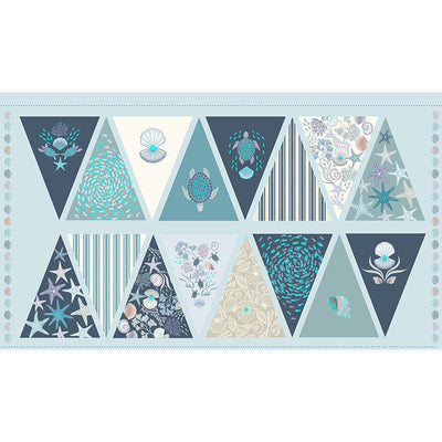 Lewis And Irene Ocean Pearls Bunting Fabric Panel A832