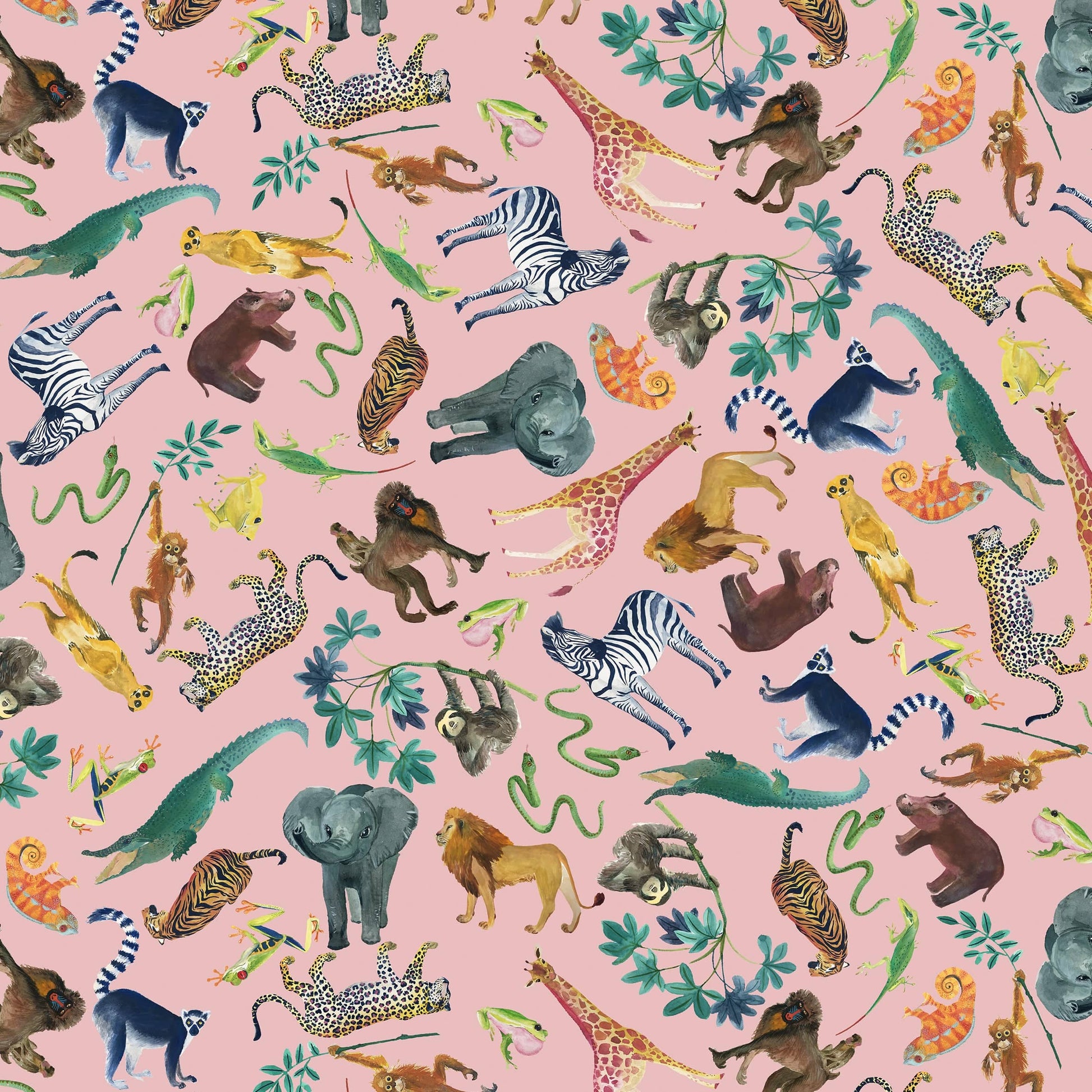 Multi-coloured Animals Lewis & Irene Fabric Lewis & Irene Safari Collection - The Sewing Studio