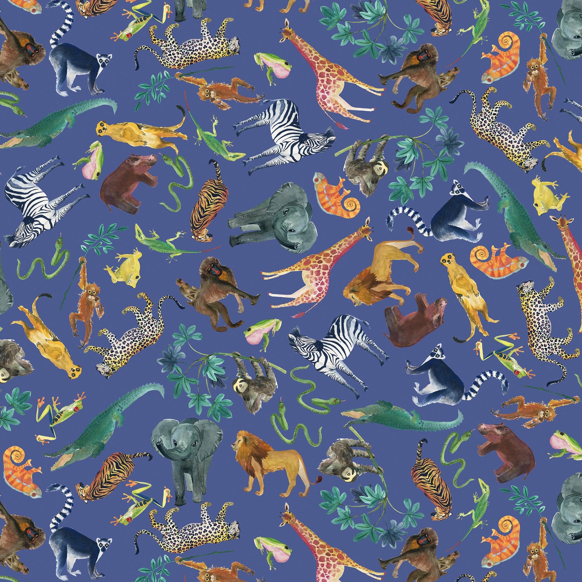 Multi-coloured Animals Lewis & Irene Fabric Lewis & Irene Safari Collection - The Sewing Studio