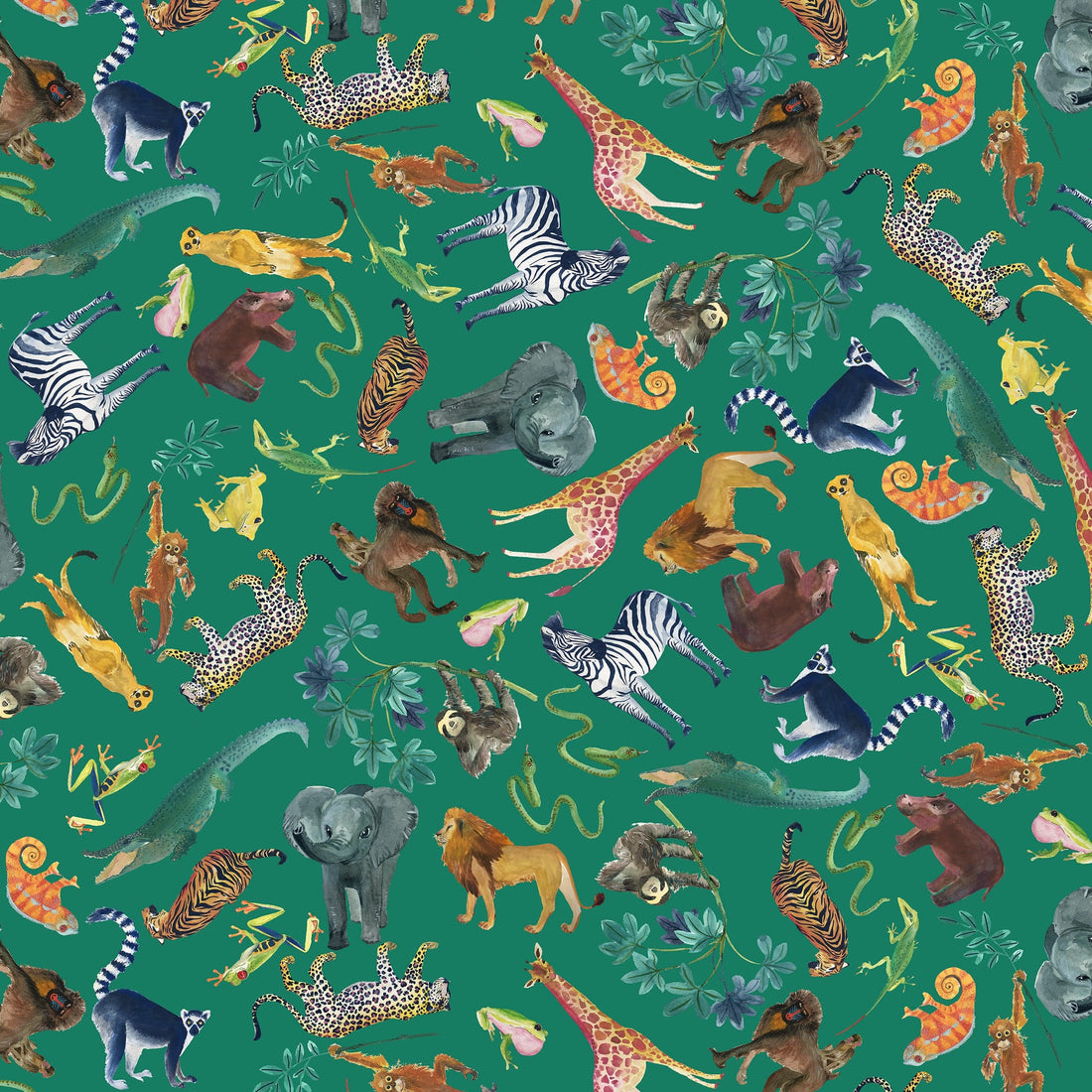 Multi-coloured Animals Lewis & Irene Fabric Lewis & Irene Safari Collection - The Sewing Studio