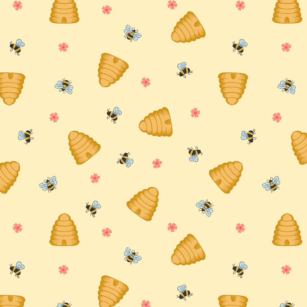 Multi-coloured, Yellow Novelty, Woodland and Nature Lewis & Irene Fabric Lewis & Irene Small Things...Cottage Charm in Beehives - The Sewing Studio