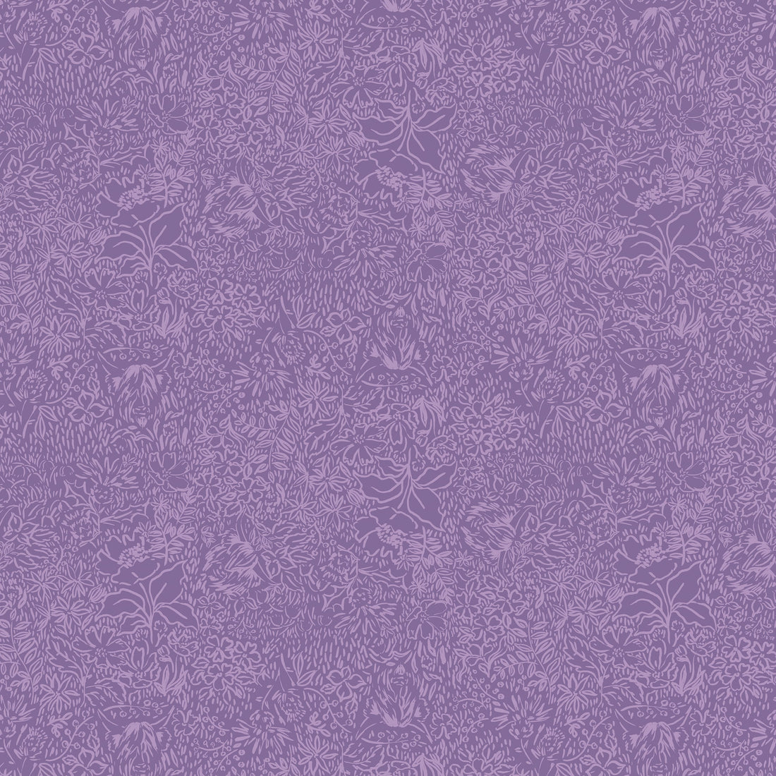 Purple Foliage Lewis & Irene Fabric Lewis and Irene Flowers of Scotland in Brae Heather - The Sewing Studio