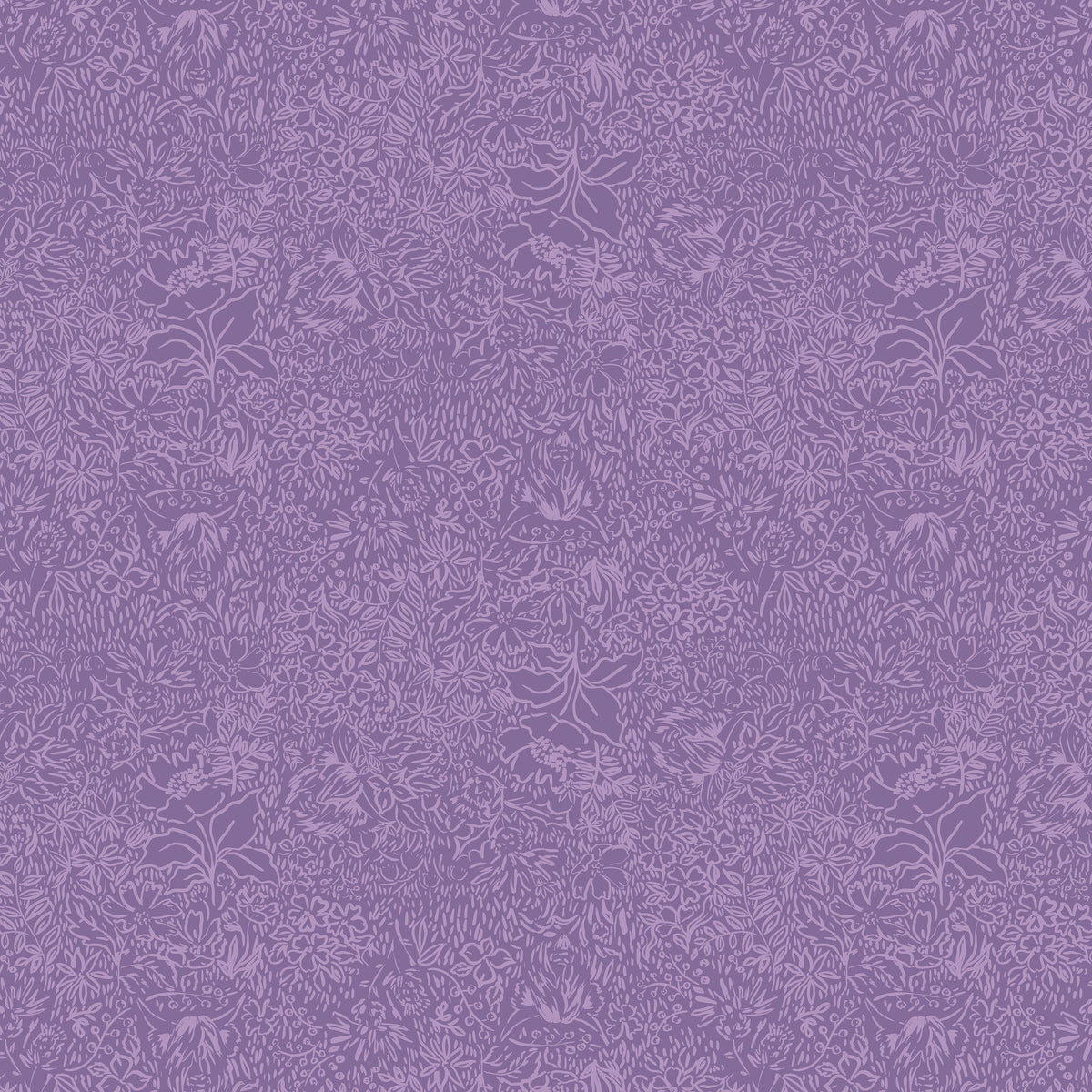 Purple Foliage Lewis & Irene Fabric Lewis and Irene Flowers of Scotland in Brae Heather - The Sewing Studio