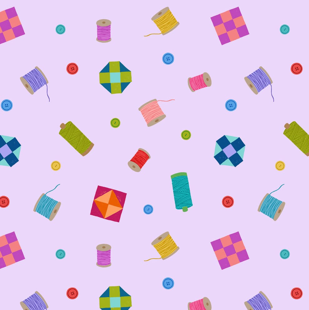 Multi-coloured, Purple Novelty, Sewing and Crafts Lewis & Irene Fabric Lewis & Irene Small Things...Cottage Charm in Cottage Crafts - The Sewing Studio
