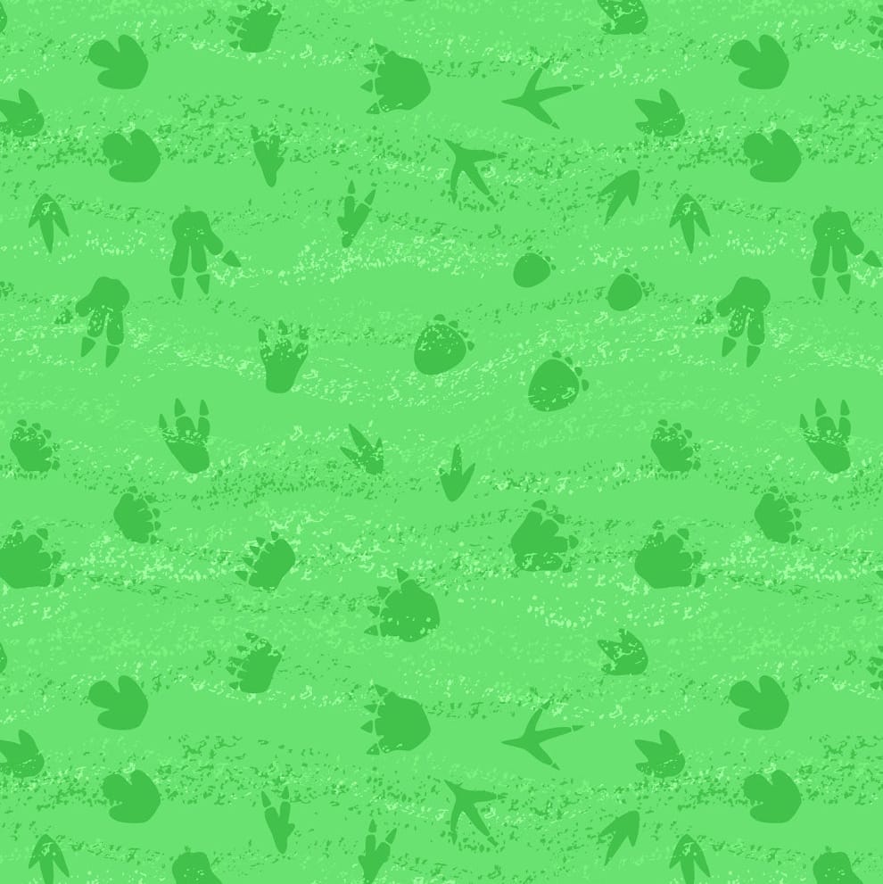 Green Childrens, Novelty, Dinosaurs Lewis & Irene Fabric Lewis & Irene Dino Discovery in Green Dino Paws - The Sewing Studio