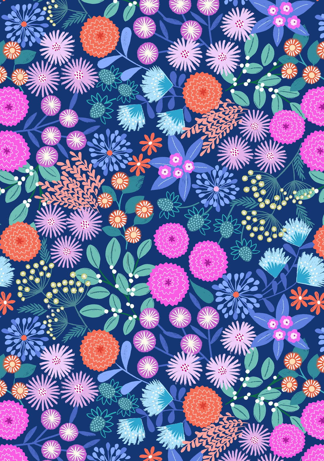 Multi-coloured Floral Lewis & Irene Fabric Lewis & Irene Creative Landscapes - The Sewing Studio