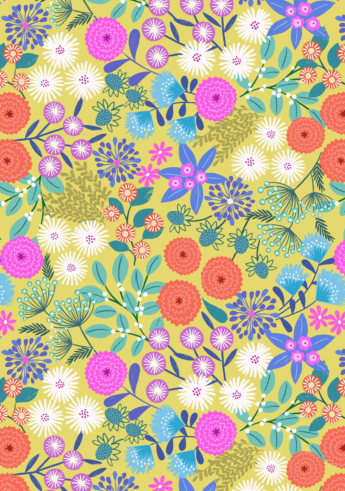 Multi-coloured Floral Lewis & Irene Fabric Lewis & Irene Creative Landscapes - The Sewing Studio