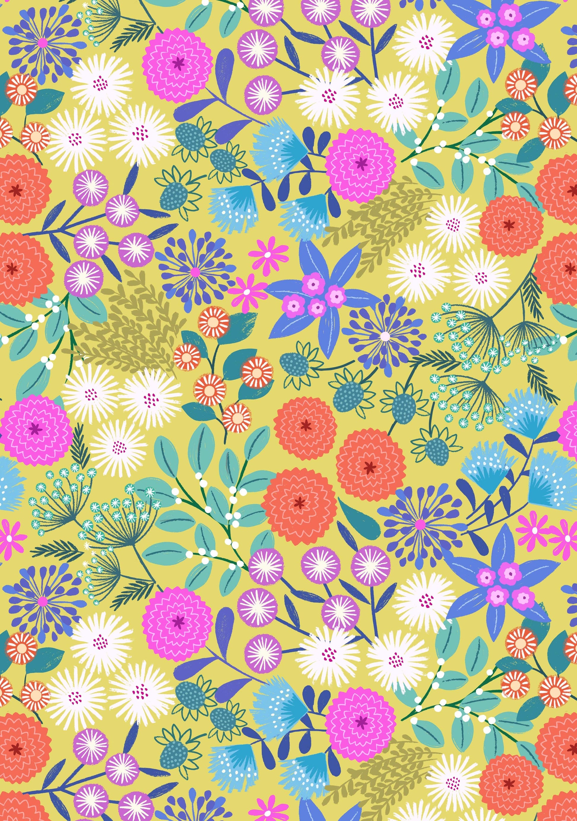 Multi-coloured Floral Lewis & Irene Fabric Lewis & Irene Creative Landscapes - The Sewing Studio