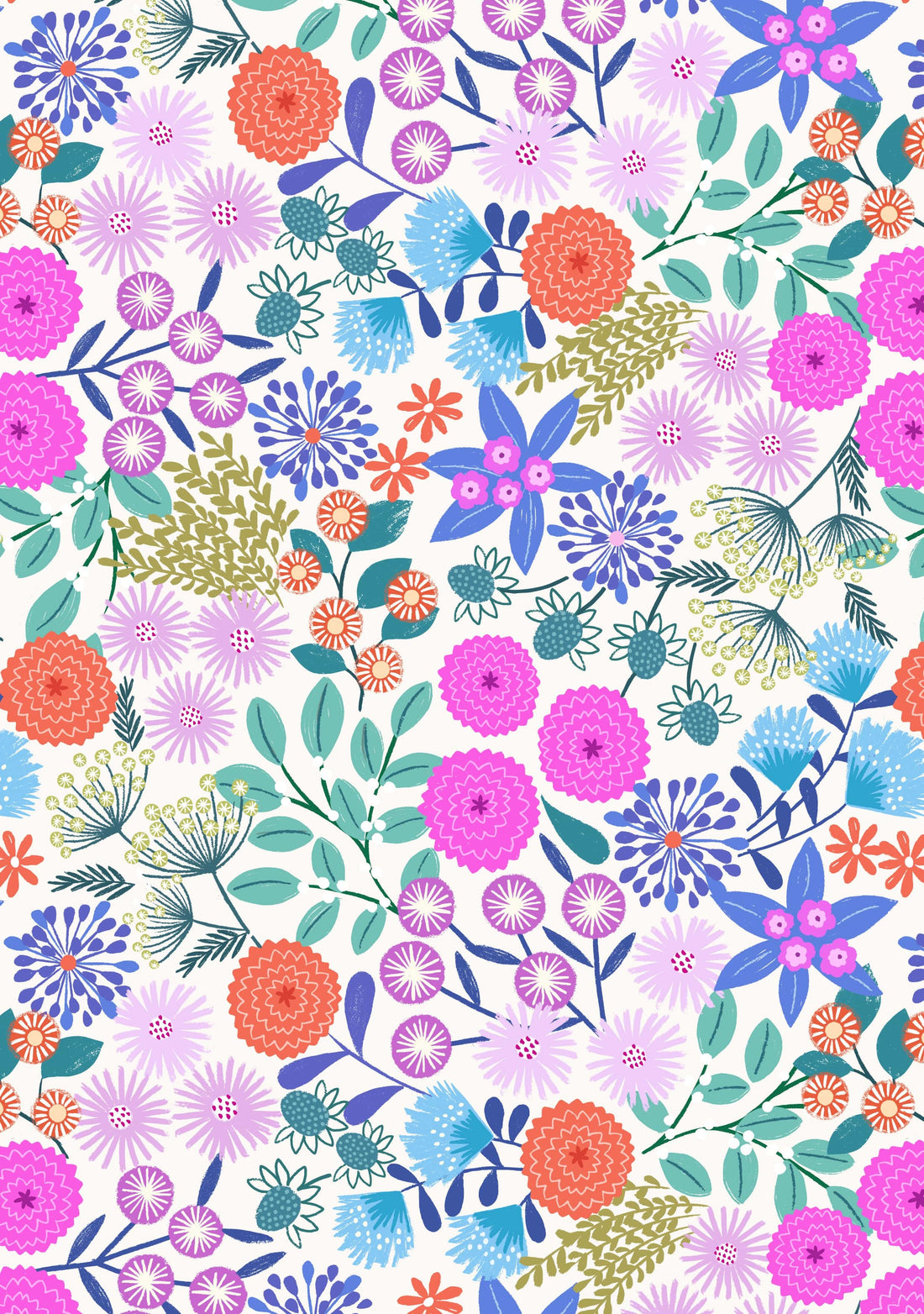 Multi-coloured Floral Lewis & Irene Fabric Lewis & Irene Creative Landscapes - The Sewing Studio