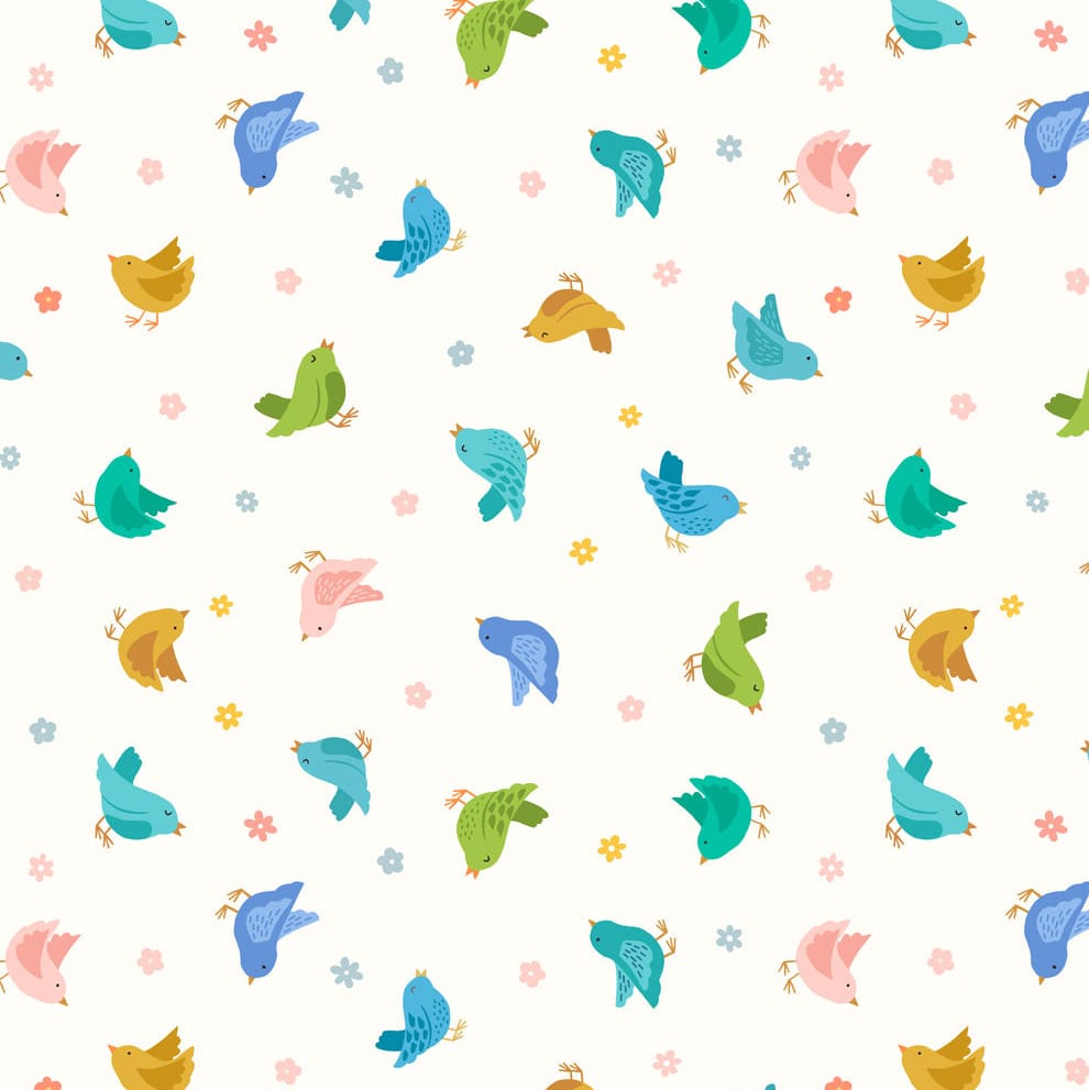 Multi-coloured Novelty, Animals, Birds Lewis & Irene Fabric Lewis & Irene Small Things...Cottage Charm in Little Birds - The Sewing Studio