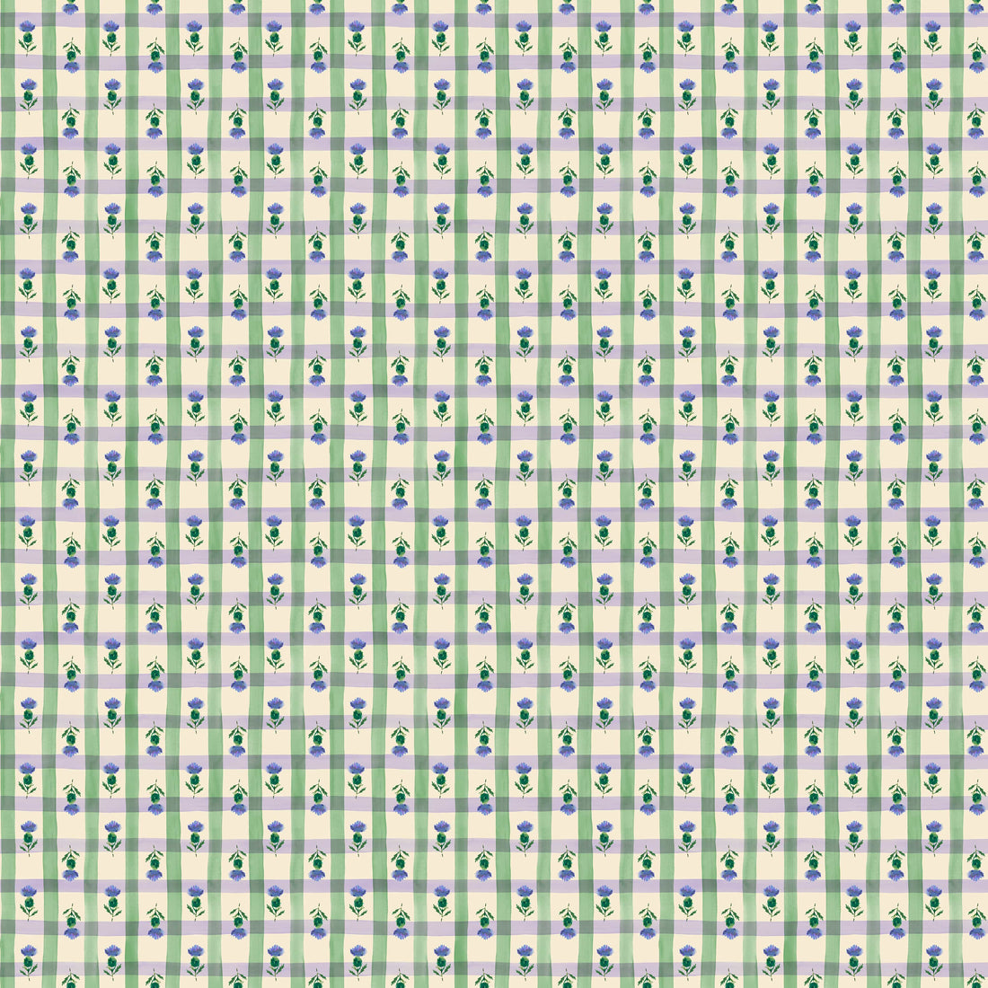 Multi-coloured Checks Lewis & Irene Fabric Lewis and Irene Flowers of Scotland in Queenferry Check South - The Sewing Studio