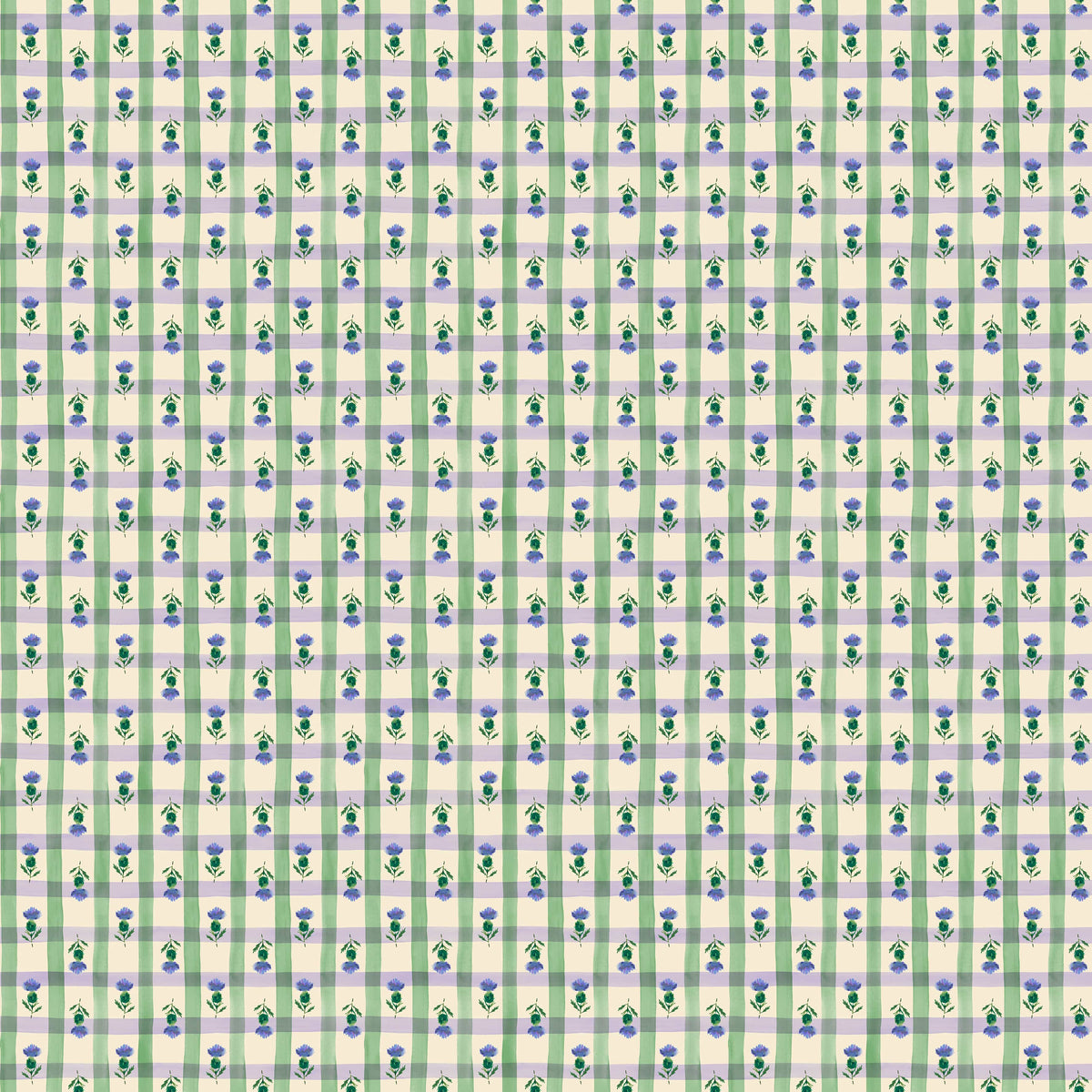 Multi-coloured Checks Lewis & Irene Fabric Lewis and Irene Flowers of Scotland in Queenferry Check South - The Sewing Studio