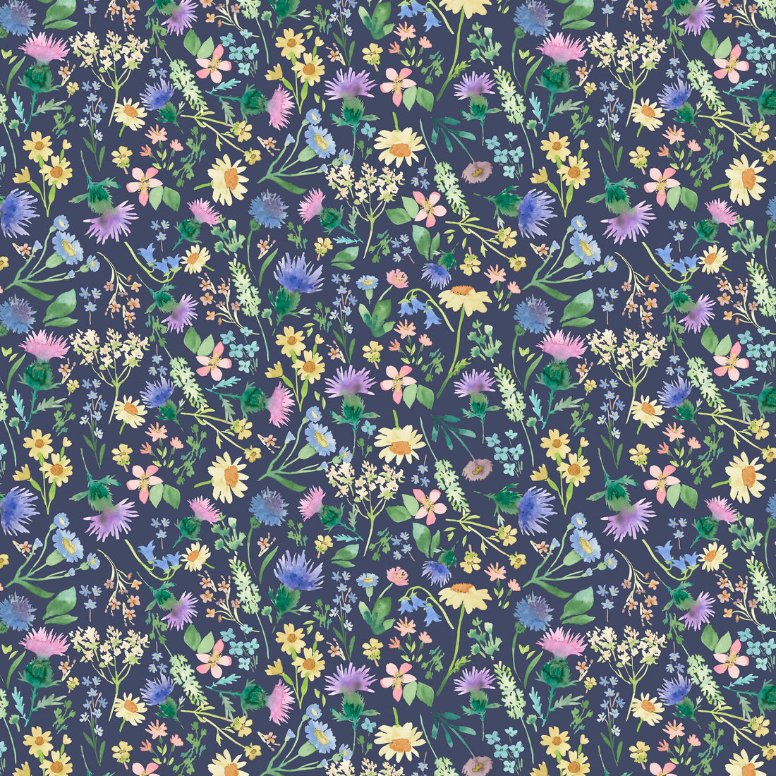 Multi-coloured Floral Lewis & Irene Fabric Lewis and Irene Flowers of Scotland in Roslin Flora - The Sewing Studio