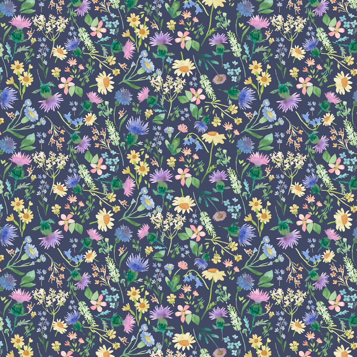 Multi-coloured Floral Lewis & Irene Fabric Lewis and Irene Flowers of Scotland in Roslin Flora - The Sewing Studio