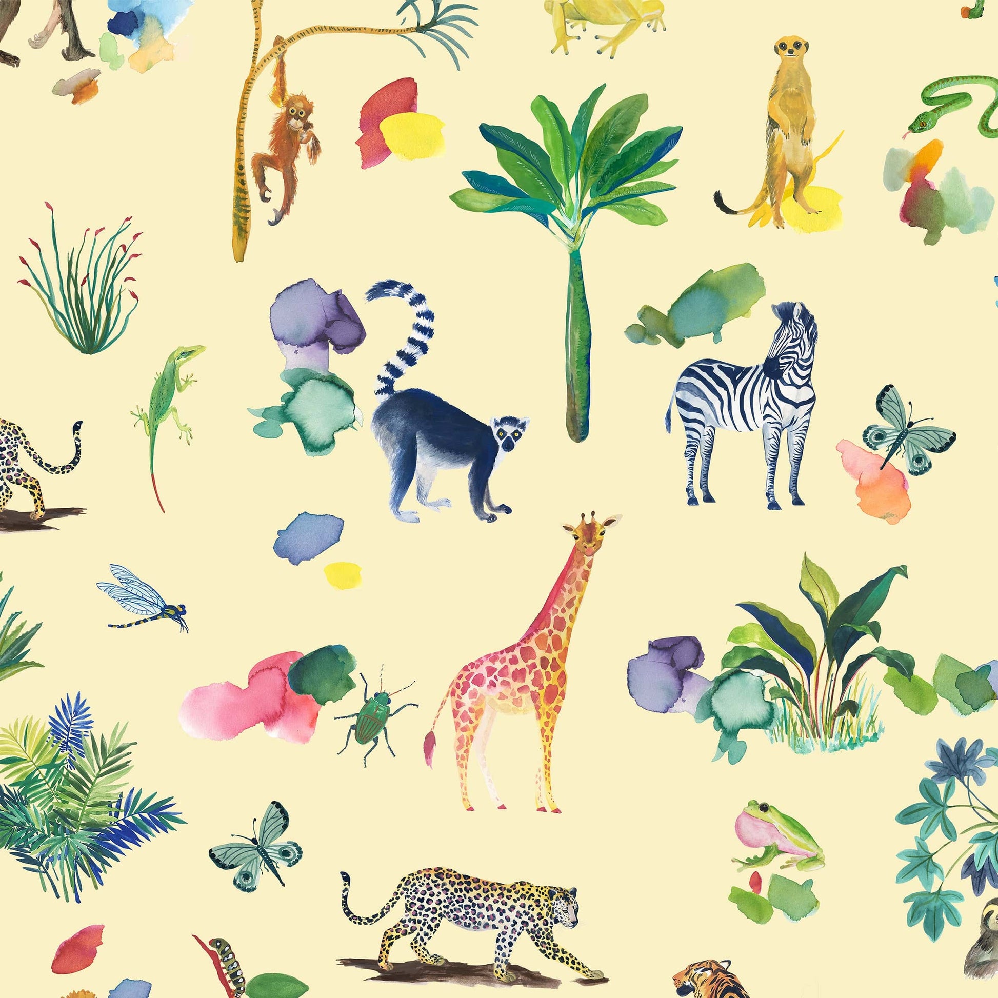 Multi-coloured Animals Lewis & Irene Fabric Lewis & Irene Safari Collection - The Sewing Studio
