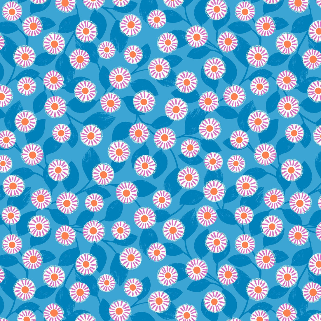 Blue Floral Lewis & Irene Fabric Lewis & Irene Creative Landscapes Mountains & Shores - The Sewing Studio