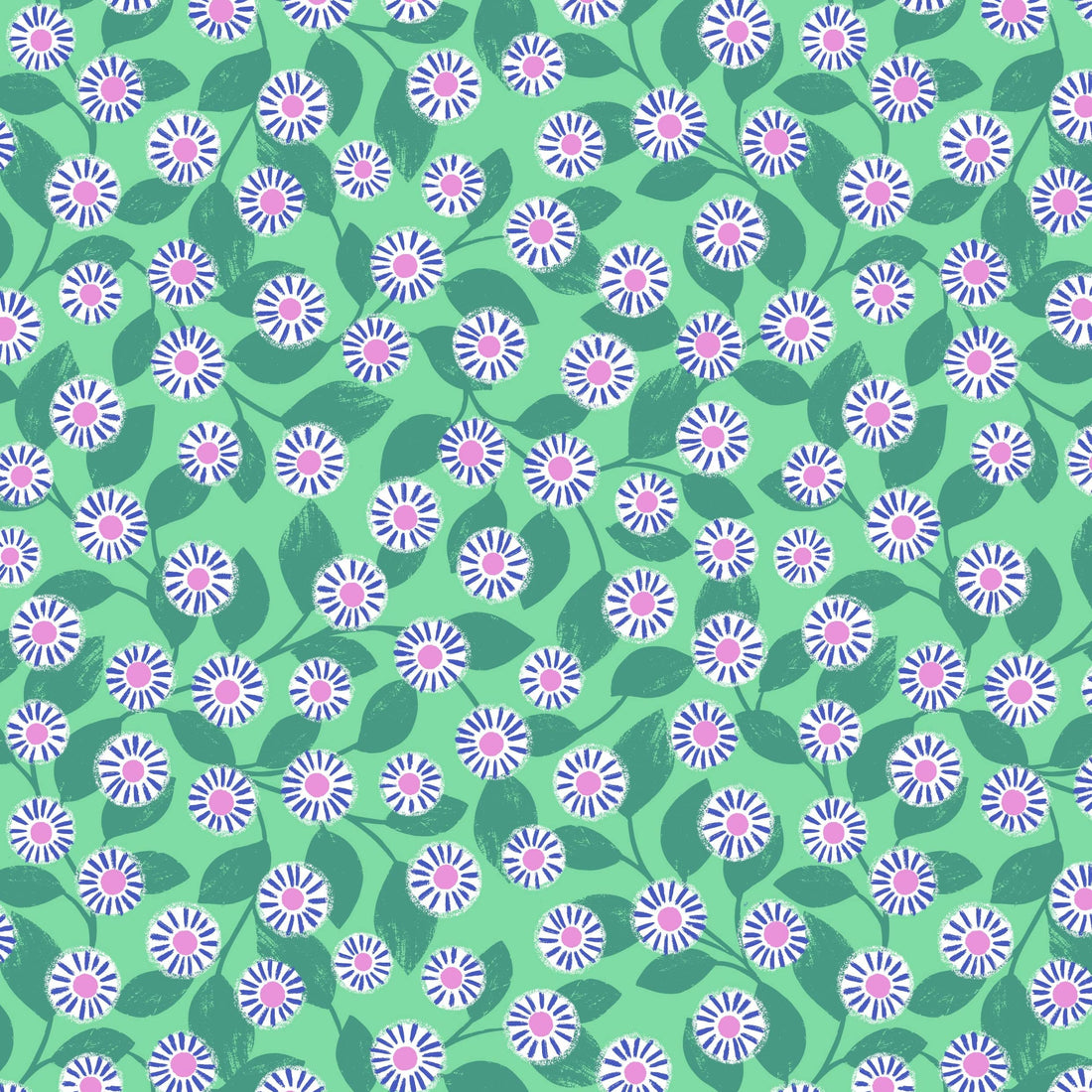 Green Floral Lewis & Irene Fabric Lewis & Irene Creative Landscapes Mountains & Shores - The Sewing Studio