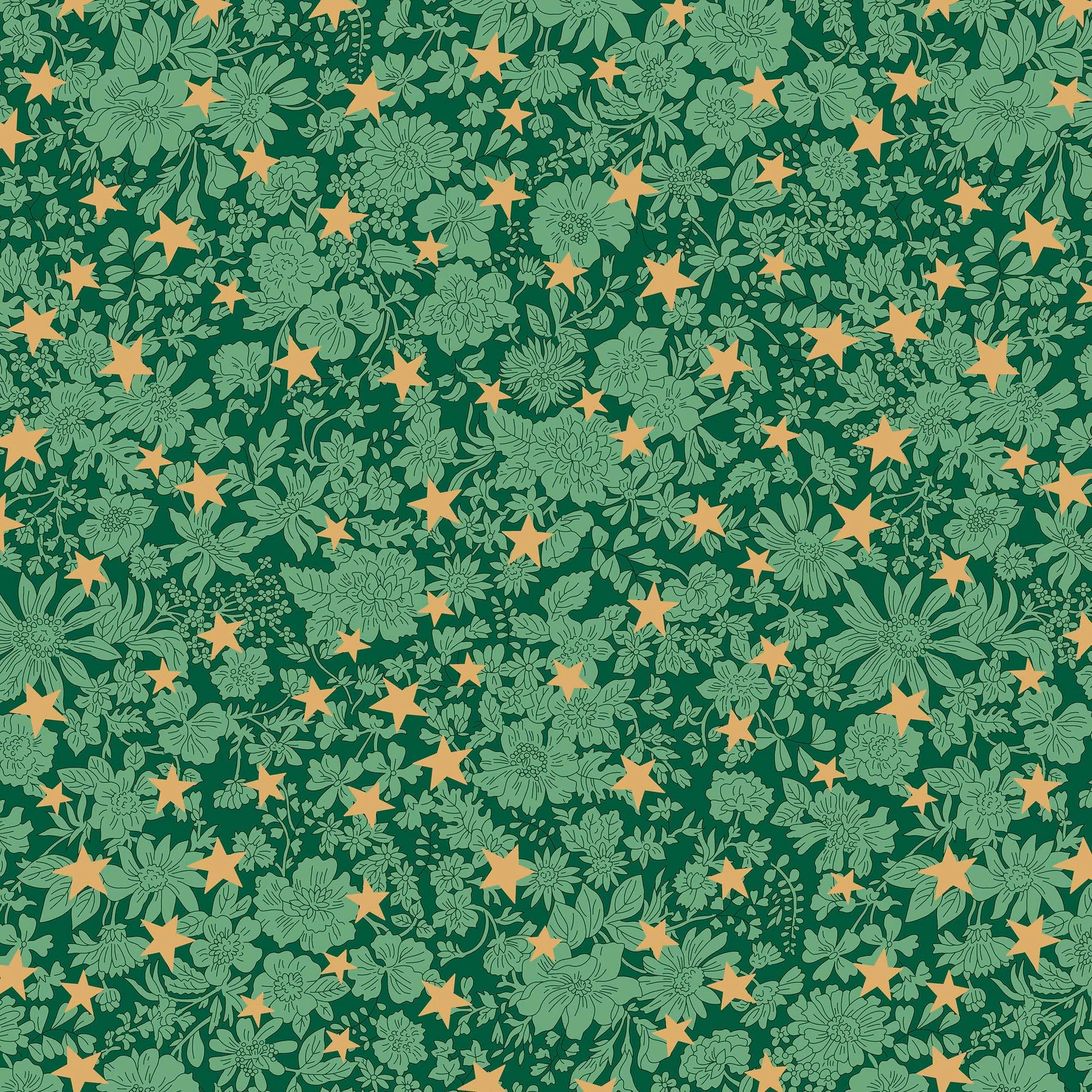 Multi-coloured, Green Christmas Liberty Fabric Fabric Liberty Fabric Festive Greetings - The Sewing Studio