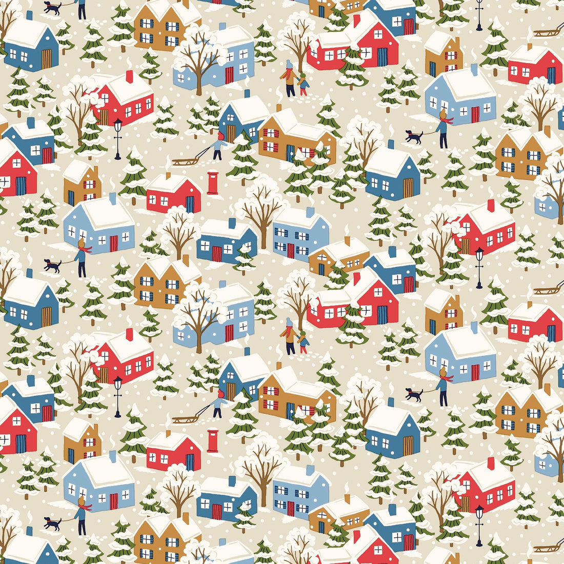 Multi-coloured, Creams and Naturals Christmas Liberty Fabric Fabric Liberty Fabric Festive Greetings - The Sewing Studio