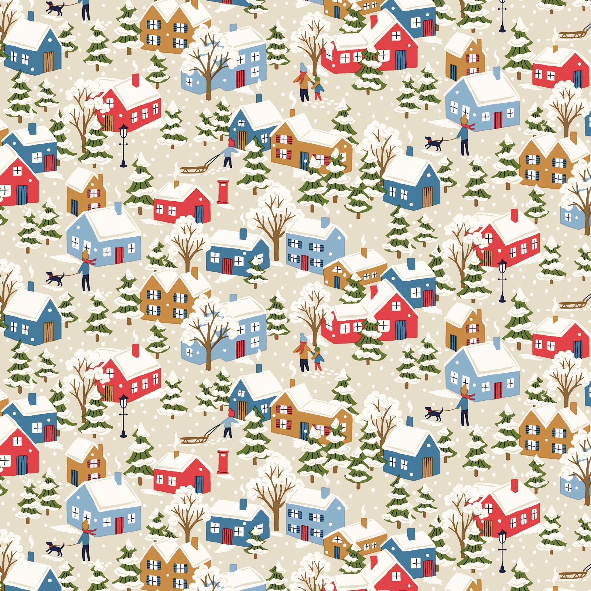 Multi-coloured, Creams and Naturals Christmas Liberty Fabric Fabric Liberty Fabric Festive Greetings - The Sewing Studio