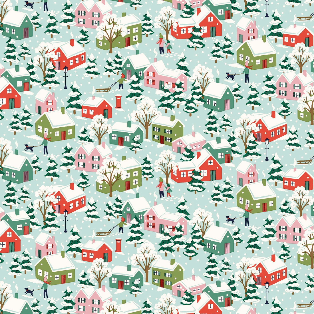 Multi-coloured, Green Christmas Liberty Fabric Fabric Liberty Fabric Festive Greetings - The Sewing Studio