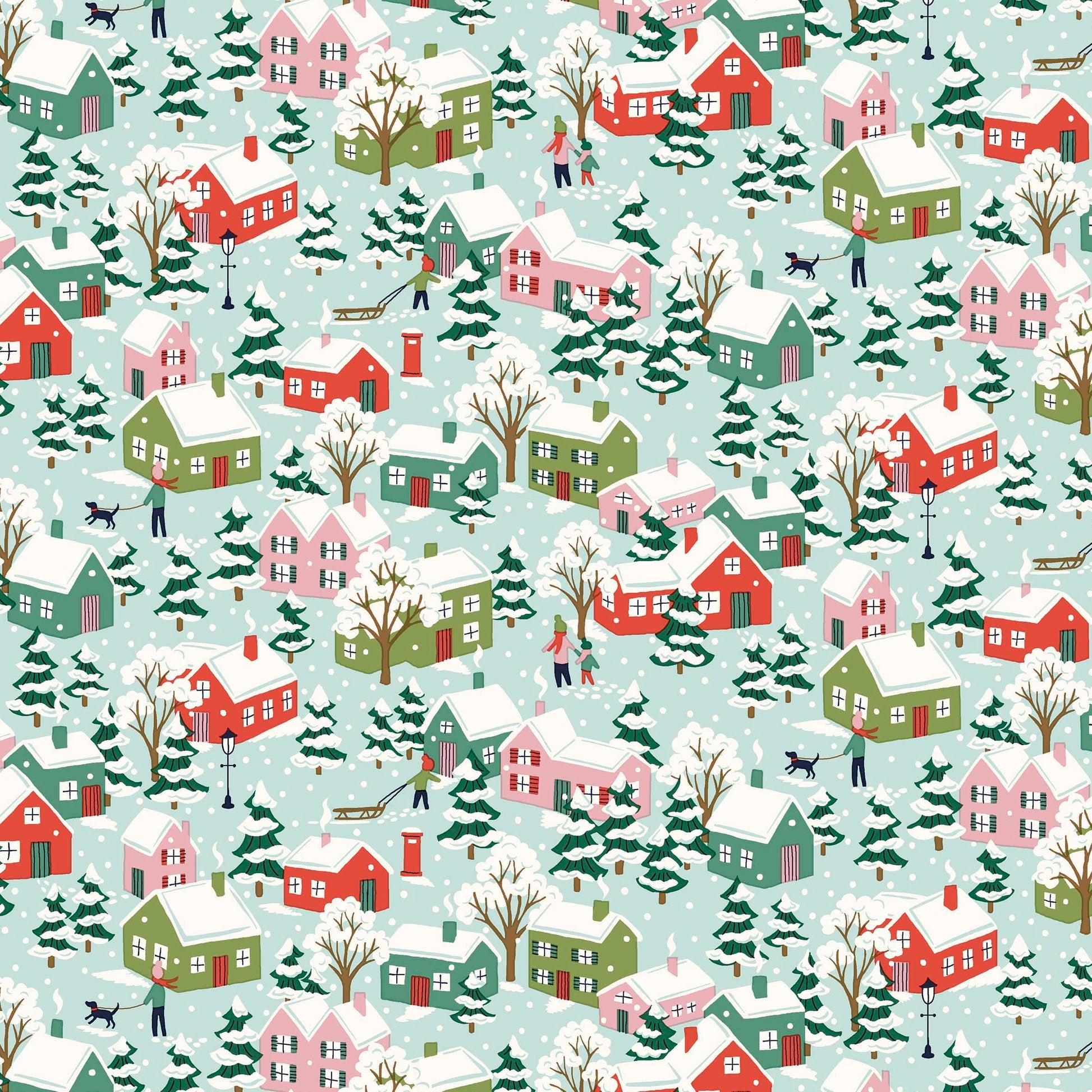 Multi-coloured, Green Christmas Liberty Fabric Fabric Liberty Fabric Festive Greetings - The Sewing Studio