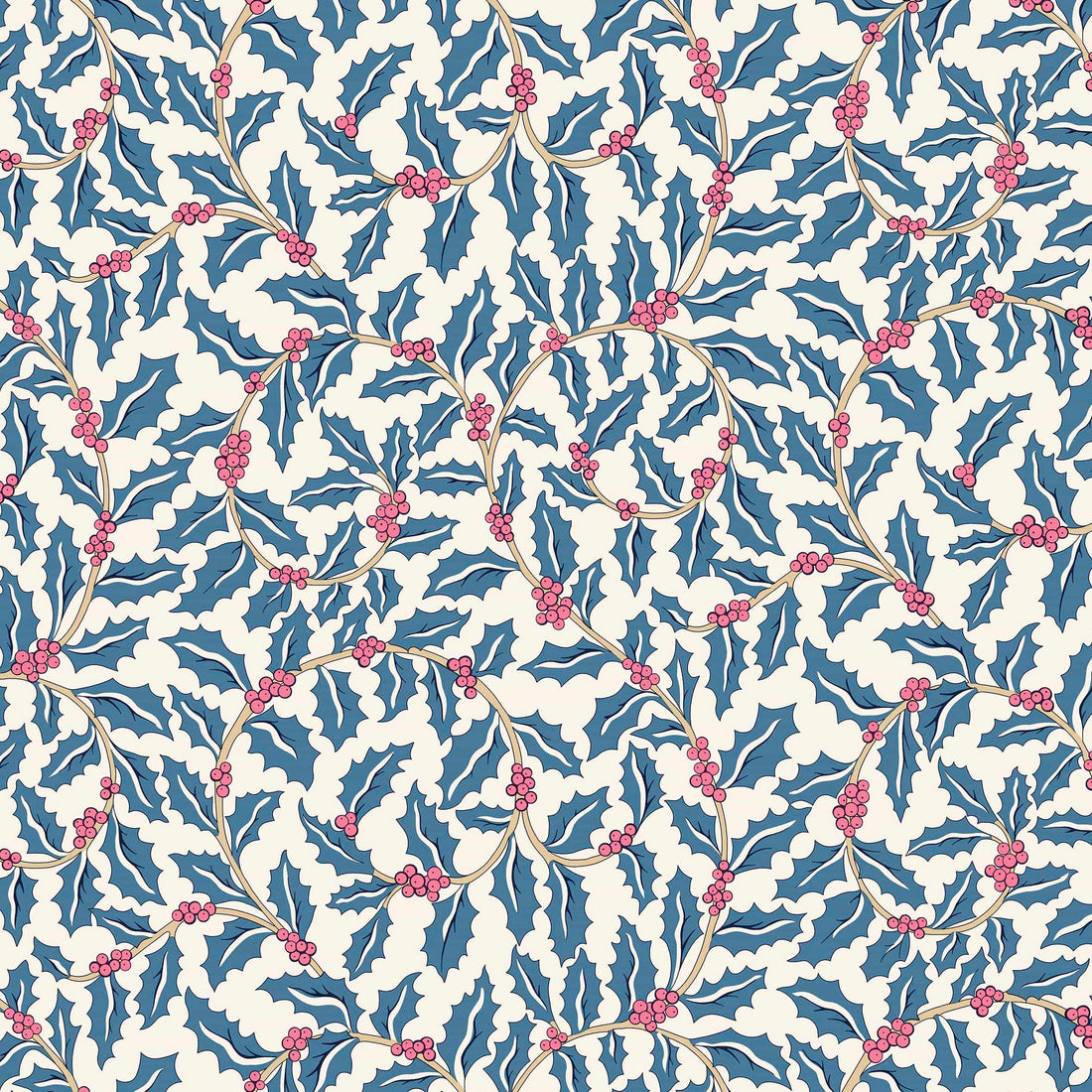 Multi-coloured, Blue Christmas Liberty Fabric Fabric Liberty Fabric Festive Greetings - The Sewing Studio