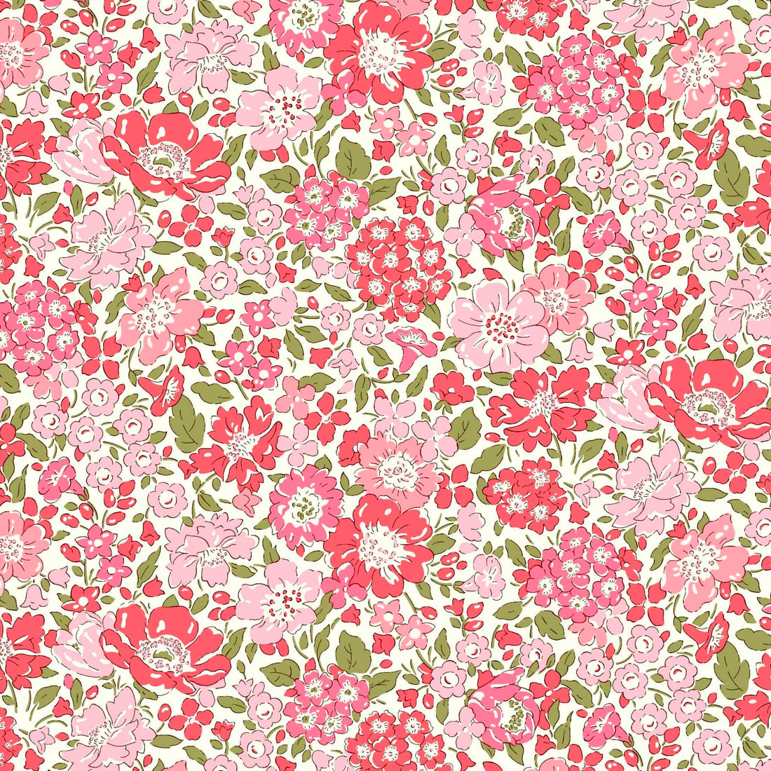 Multi-coloured Floral Liberty Fabric Liberty Romatic Florals in Glen Lyon Blooms C - The Sewing Studio