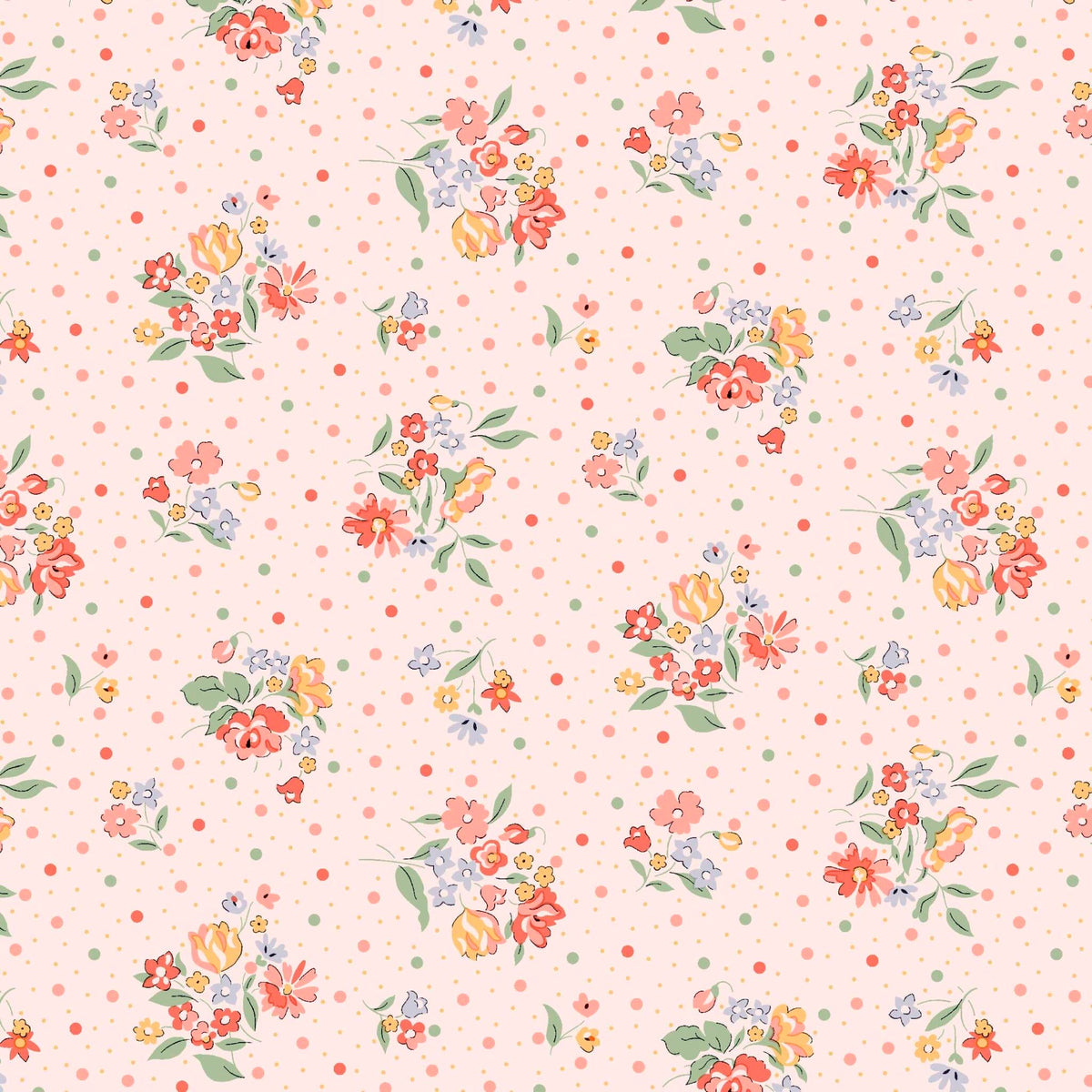 Multi-coloured Floral Liberty Fabric Liberty Romatic Florals in Molly Rose A - The Sewing Studio
