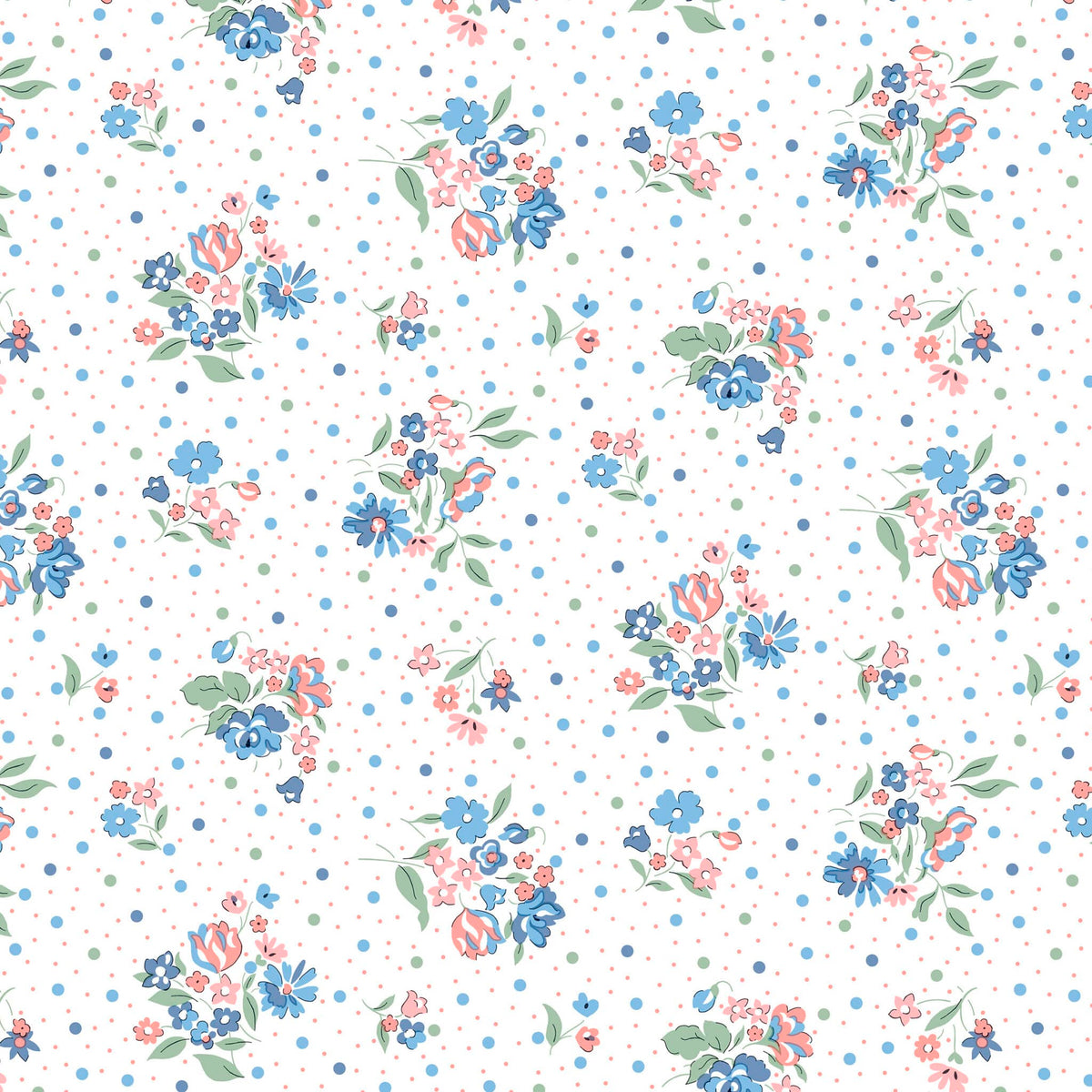 Multi-coloured Floral Liberty Fabric Liberty Romatic Florals in Molly Rose B - The Sewing Studio
