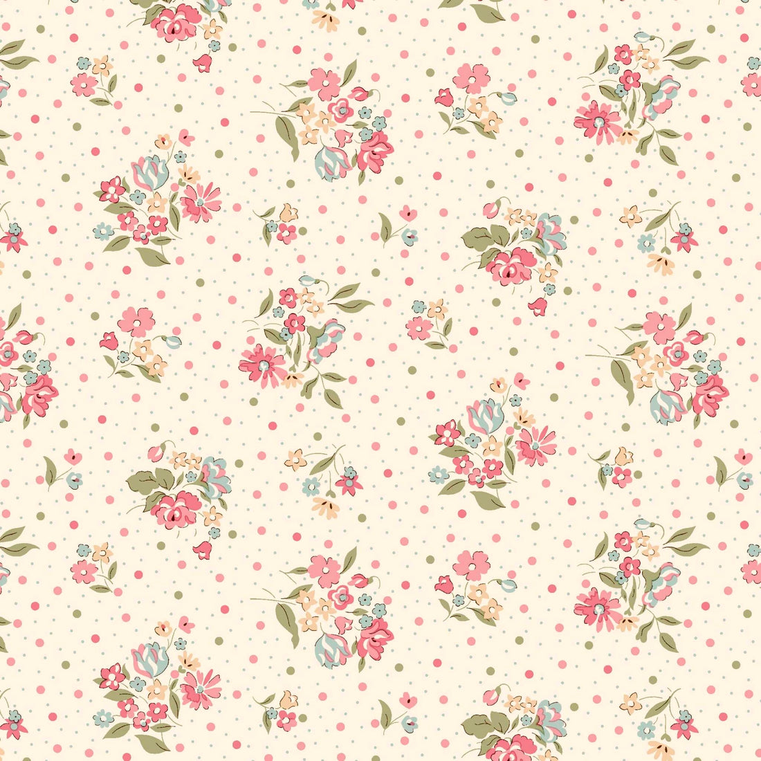 Multi-coloured Floral Liberty Fabric Liberty Romatic Florals in Molly Rose C - The Sewing Studio