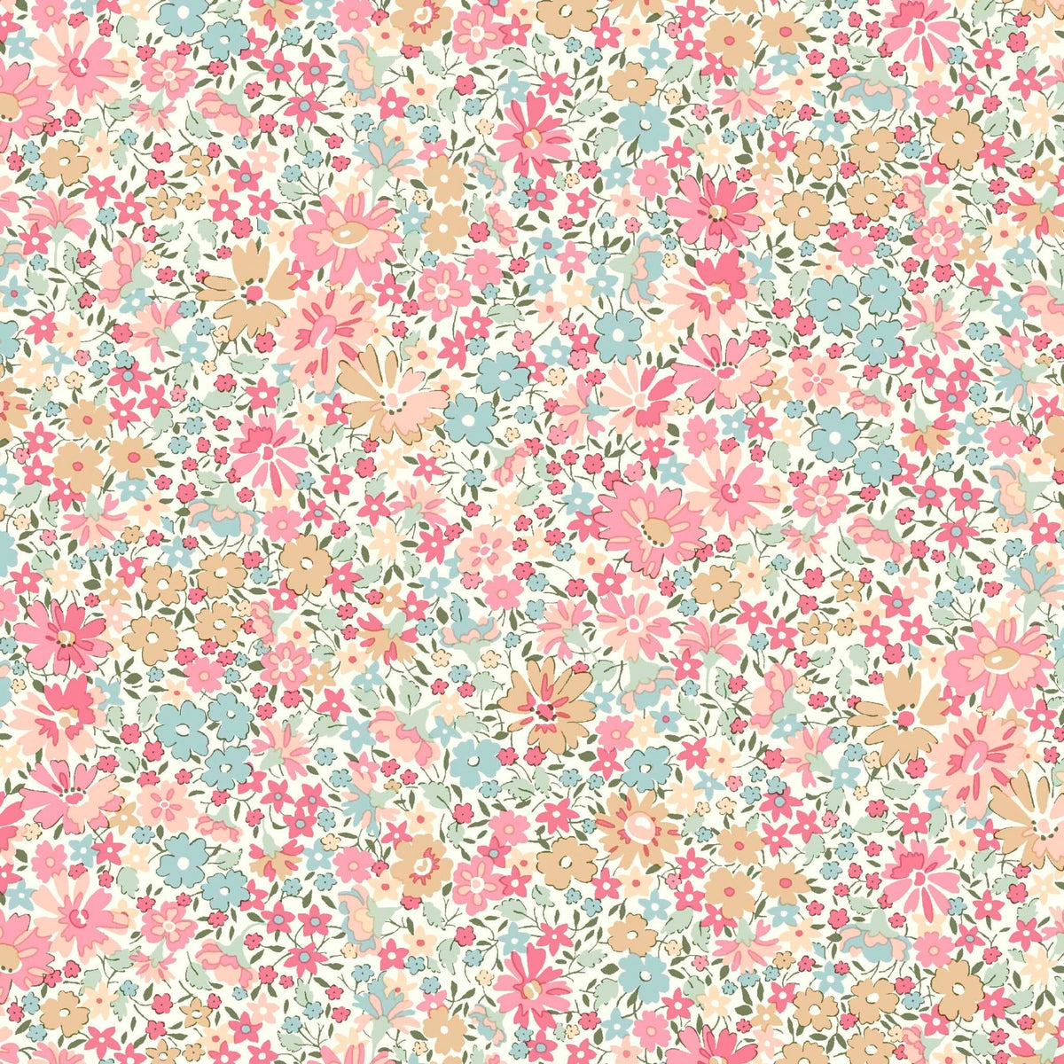 Multi-coloured Floral Liberty Fabric Liberty Romatic Florals in Velasco Meadow B - The Sewing Studio