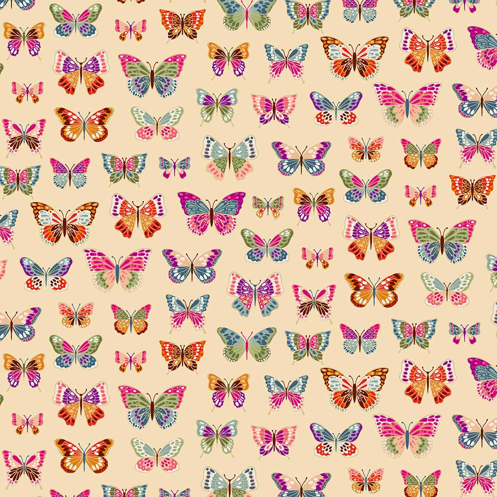 Makower Luxe Butterflies Cream 2613-Q Main Image