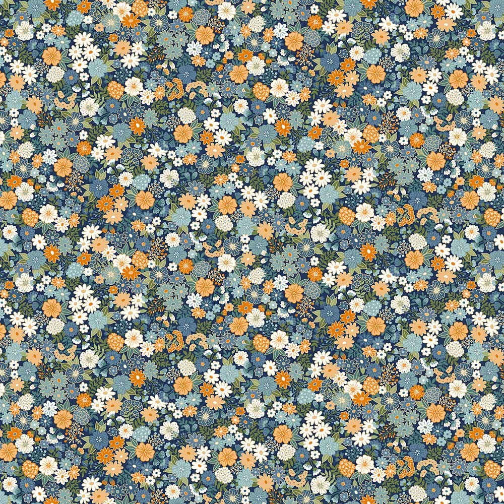Makower Luxe Mini Floral Navy 2616-B Main Image
